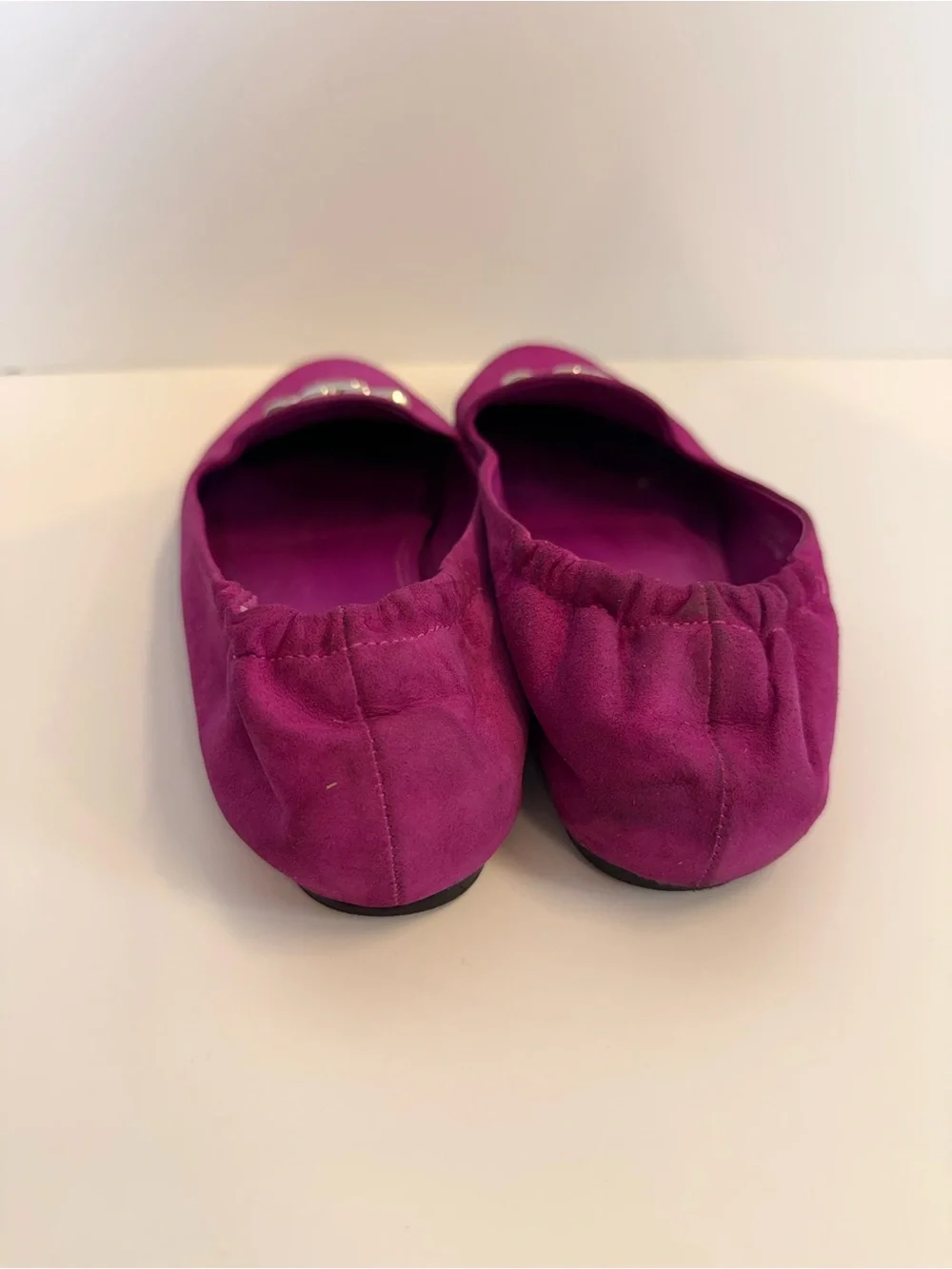 Tory Burch‎ Eleanor Loafer Suede Fuchsia Pink Flats Size 7.5